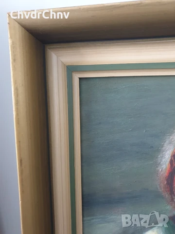 70x59см репродукция 1954г по Zorn 1901г/стара шведска картина масло върху фазер/женски портрет/рамка, снимка 6 - Картини - 50702506