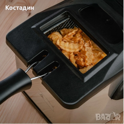 Фритюрник Voltz, 2000W, 2л./ 3л., демонтиращ се съд, капак и филтър,инокс, 2 ГОДИНИ ГАРАНЦИЯ, снимка 4 - Фритюрници - 52459987