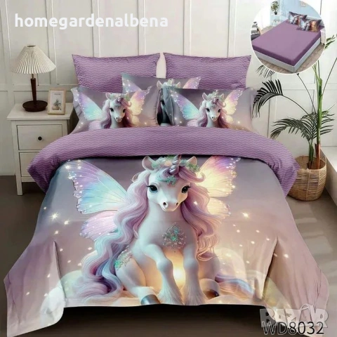 Флорален спален комплект с ластик 100% памук 200x230 / 180x200