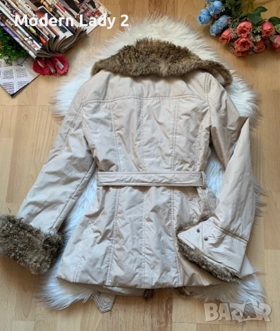 Бежова парка Зара, снимка 5 - Якета - 51001251