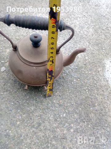 Английски месингов чайник, снимка 2 - Антикварни и старинни предмети - 39464072