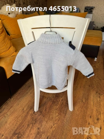 ПОДАРЯВАМ Детска плетен сива готина жилетка, снимка 2 - Детски пуловери и жилетки - 52476222