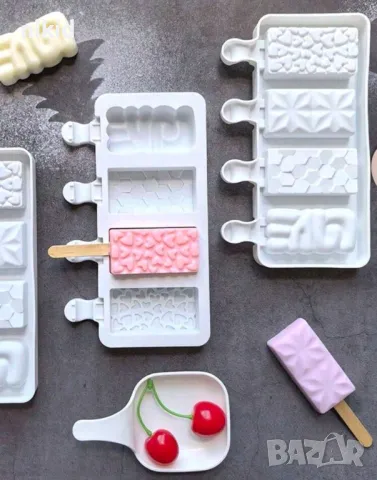 Love сърца килийки сладолед Popsicle Попсикъл молд силиконова форма калъп направа десерти, снимка 2 - Форми - 49946187