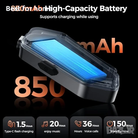 Gearelec V5.3BT Bluetooth слушалка за мотоциклетна каска , снимка 3 - Аксесоари и консумативи - 50505500