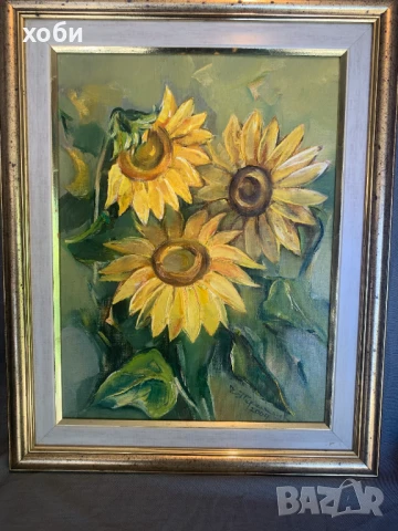 картина слънчогледи, снимка 2 - Картини - 51281200