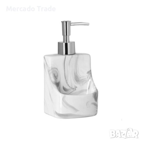 Диспенсър Mercado Trade, За кухненска мивка с държач за гъба, Бял