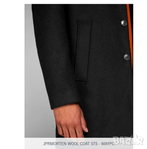 Мъжко вълнено палто JACK & JONES Jprblamelton размер М , снимка 3 - Палта - 52133057
