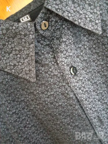 Черен мъжки костюм - риза и сако, снимка 1