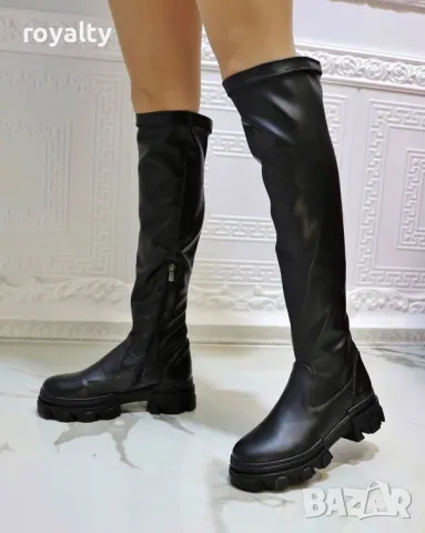 Равни чизми - черна кожа