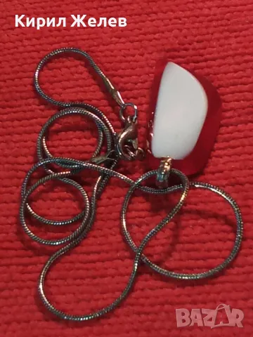 СТИЛНО ПОСРЕБРЕНО МЕДНО КОЛИЕ с АРТ ВИСУЛКА от ЦВЕТНО СТЪКЛО ФЕШЪН МЕДАЛЬОН 25017, снимка 12 - Колиета, медальони, синджири - 49981834