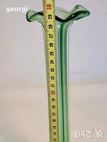 стъклена ваза зелено стъкло 25/3, снимка 5 - Вази - 50111144