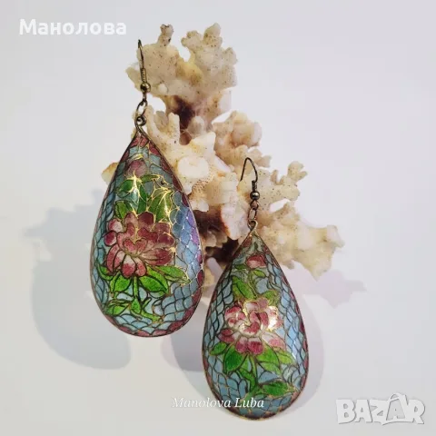 Висящи обеци с форма на сълза (капка), снимка 3 - Обеци - 55911943