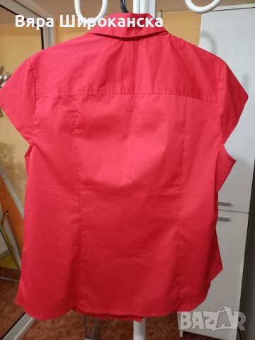 Червена нова дамска риза за едра дама на фирма GEORGE, снимка 2 - Ризи - 40604542