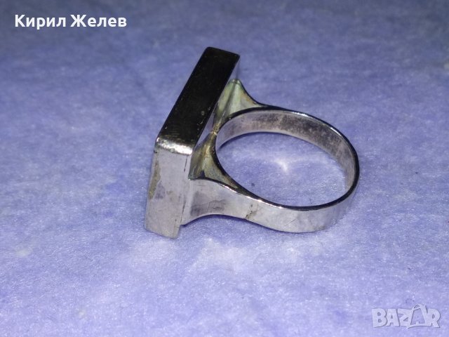 Стар СРЕБЪРЕН ЕЛЕГАНТЕН ПРЪСТЕН СРЕБРО 925 с ЧЕРЕН ОНИКС и МЛЕЧЕН КВАРЦ РЪЧНА АРТ ИЗРАБОТКА 40599, снимка 11 - Антикварни и старинни предмети - 42613359