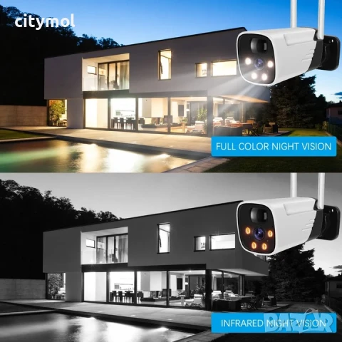 Соларна WIFI камера 6 MP, външен монтаж IP66, iCSee, нощно виждане, SD слот, снимка 5 - IP камери - 50815882