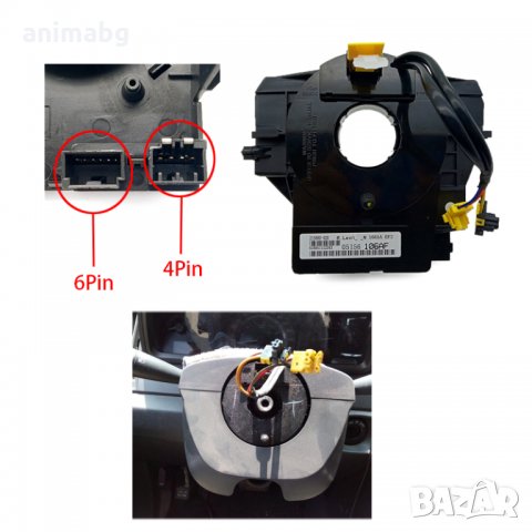 ANIMABG Лентов кабел джип Spiral Cable Clock For Chrysler Jeep Dodge 5156106AF, снимка 3 - Части - 31621178