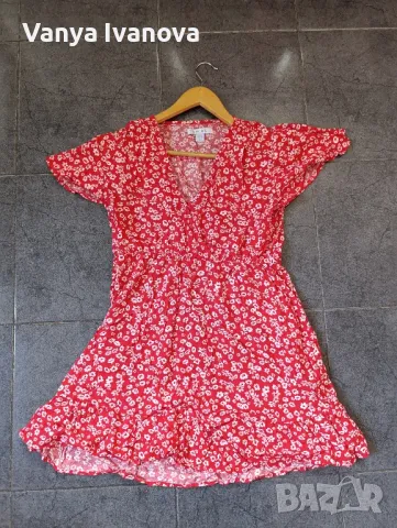 Аmisu червена рокля на бели цветчета 