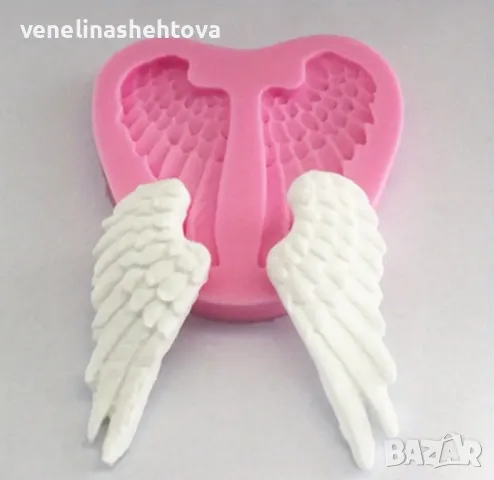 Силиконов молд ангелски крила форма за фондан за декорация на торта гипс сапун