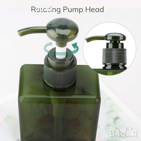 Нови 2 броя Бутилка с дозатор за многократно пълнене 280ml сапун баня, снимка 3 - Други - 36459593