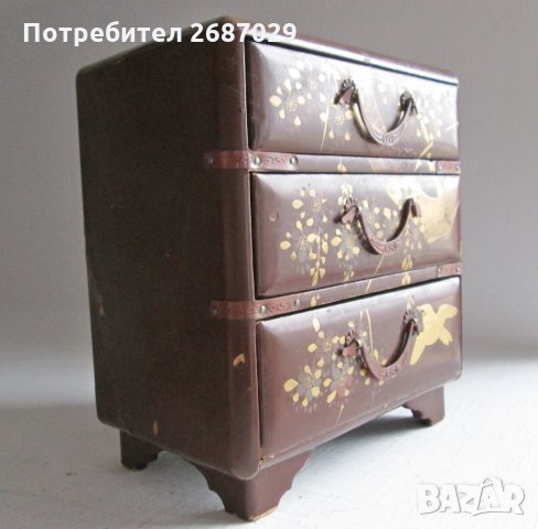 стара японска кутия за бижута с чекмеджета, снимка 2 - Други ценни предмети - 31805072