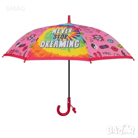 Детски чадър бастун розов tie-dye "Never Stop Dream"_1253433, снимка 3 - Чадъри - 54298626