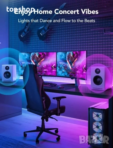НОВА, ТЕСТВАНА Govee M1 RGBIC LED лента, 16.4 фута WiFi LED светлини за шкаф, телевизор, легло..., снимка 4 - Лед осветление - 51615227