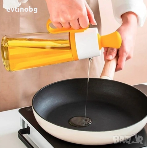 Бутилка с капкомер за олио, оцет и сосове заедно със  630 мл диспенсър за зехтин със силиконова четк, снимка 2 - Аксесоари за кухня - 54042482