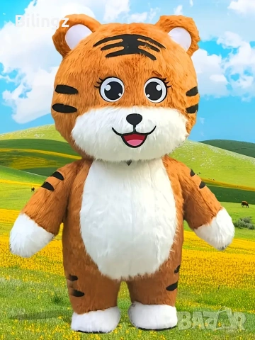 Надуваем костюм / маскот на тигър висок 3 метра, за изненади, парти, рожден ден, сватба, снимка 2 - Друга електроника - 53217118