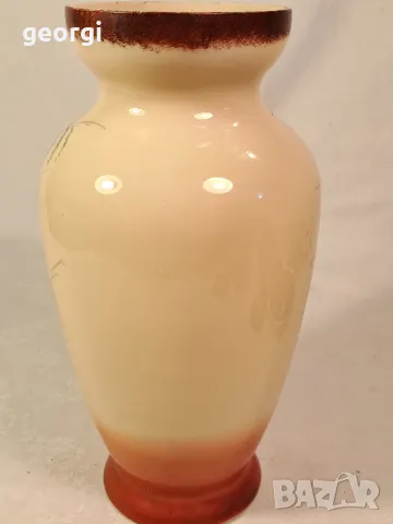 изрисувана стъклена ваза от цветно стъкло 21/5, снимка 3 - Вази - 49213431