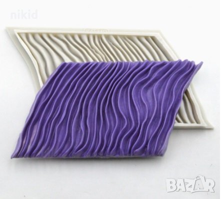 Плисе Гънки Имитация плат намачкан силиконов молд форма фондан шоколад , снимка 2 - Форми - 30317924