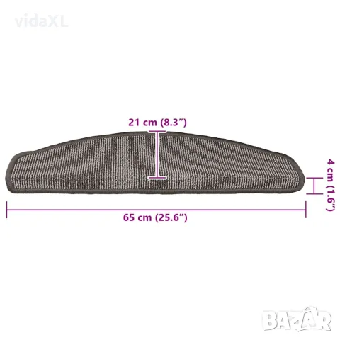 vidaXL Изтривалки за стълби, 15 бр., 65x21x4 см, сиви, полукръгли, големи, снимка 7 - Изтривалки - 56146108
