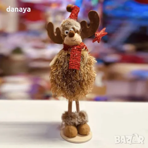 5439 Коледна украса Пухкаво коледно еленче, 27 см