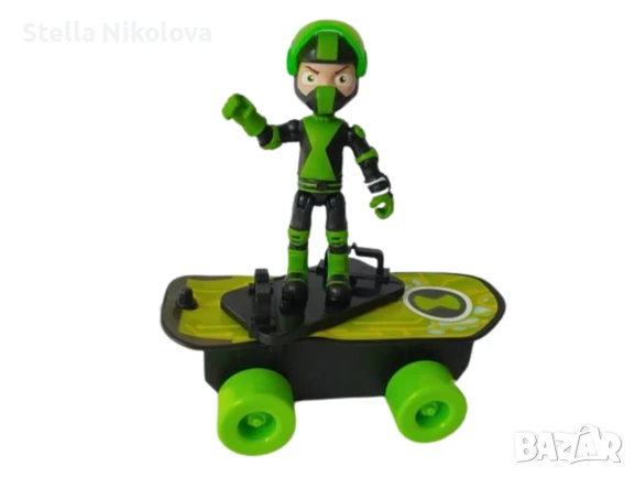 Играчка BEN 10 фигура със скейтборд за каскади, Бен Тен