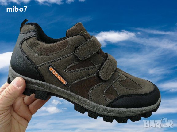 Мъжки маратонки с лепенки велкро в зелено- CAIDAI