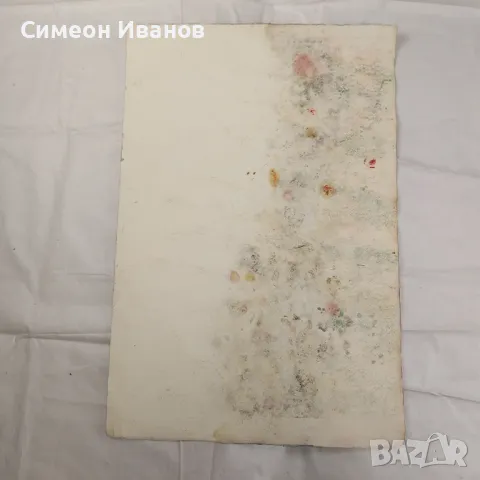 Интересна стара картина акварел портрет SG2025, снимка 5 - Картини - 47577249