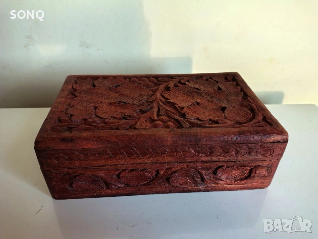 Красива Стара Дървена Кутия За Бижута,Дранкулки