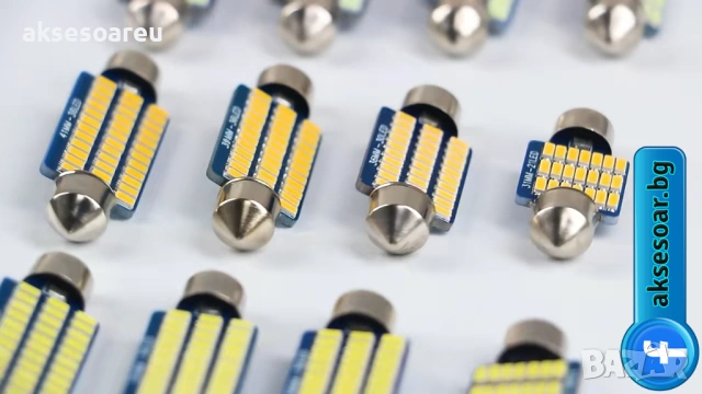 10 бр. Автомобилни сулфидни крушки 12 V 41mm с 36 LED диода ледено сини интериорни светлини четене, снимка 14 - Аксесоари и консумативи - 53110385