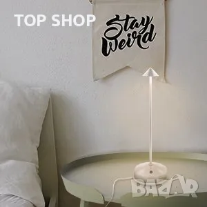 GNOO Димируема Безжична сензорна LED настолна лампа,8 часа работа/алуминий/IP54/3 режима/ретро,бяла, снимка 12 - Лед осветление - 49308641