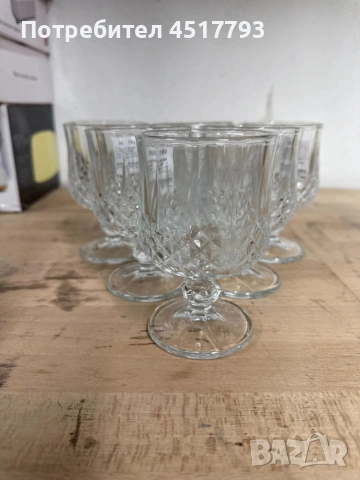 Комплект от 6 бр. чаши за вино със столчета за елегантно сервиране, снимка 2 - Чаши - 53155392