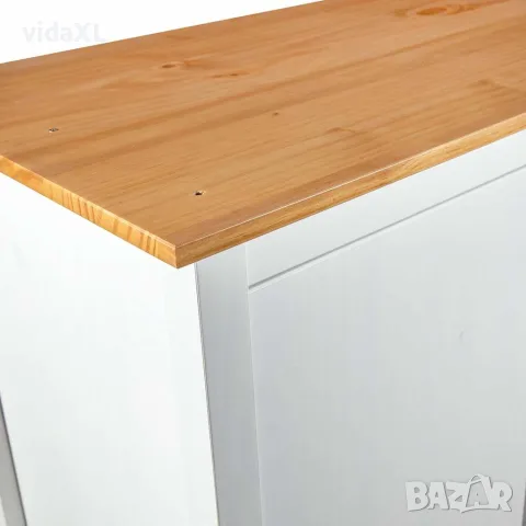 vidaXL Гардероб с 3 врати Hill бял 127x50x170 см борово дърво масив, снимка 9 - Гардероби - 56146481