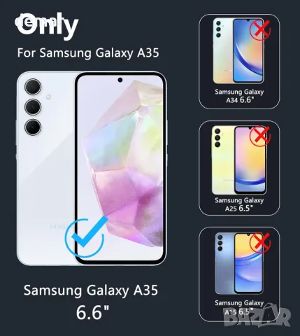 Калъф FNTCASE за Samsung Galaxy A35-5G, прозрачен, включва протектор за екран, снимка 2 - Калъфи, кейсове - 49828229