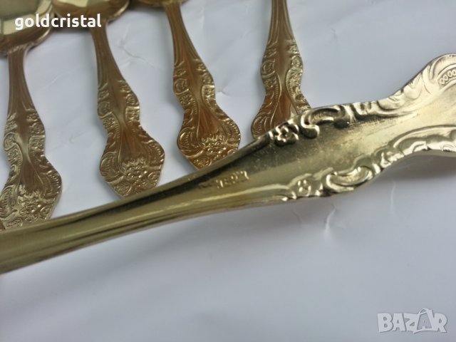 Руски позлатени прибори лъжички за чай кафе, снимка 5 - Антикварни и старинни предмети - 36865991
