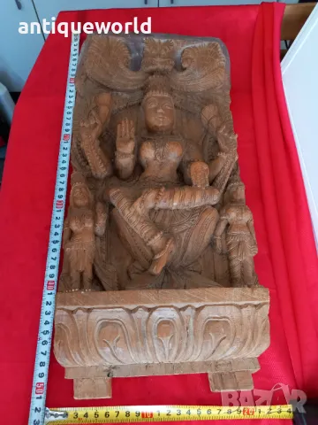 Стара Азиатска Дърворезба, Пано ,Будизъм, Богиня,Буда, снимка 10 - Антикварни и старинни предмети - 49219406