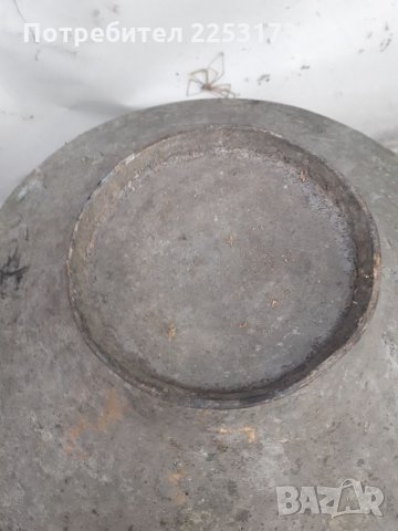 Много стара бакърена тенджера с капак, снимка 2 - Декорация за дома - 32114716
