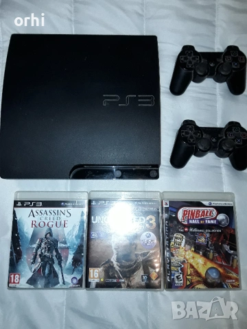 [ PS3 > 160GB PlayStation 3 Slim с 2 джойстика и 2 игри, снимка 2 - PlayStation конзоли - 54200673