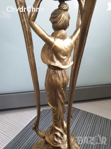 Франция 19ти век/58см-5кг/голям стар настолен бароков бронзов свещник, снимка 8 - Декорация за дома - 54166122