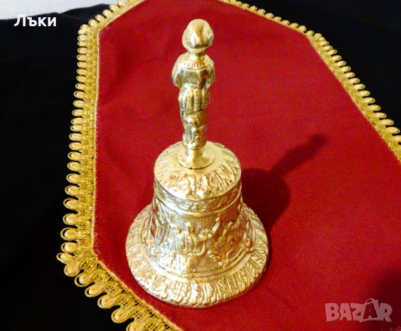 Ловна бронзова камбана с фигура ловец,куче. , снимка 4 - Антикварни и старинни предмети - 29522264