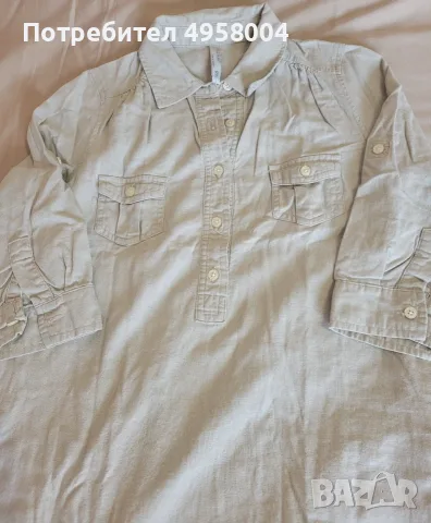 Дамска ленена рокля Old Navy, размер XS, светлобежова, снимка 3 - Рокли - 56202776
