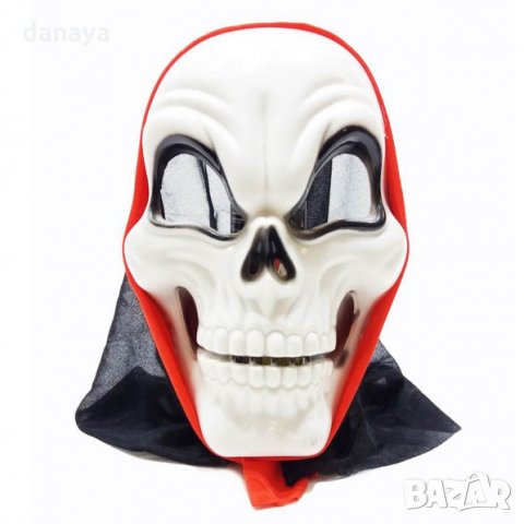 1731 Страховита парти маска череп с качулка