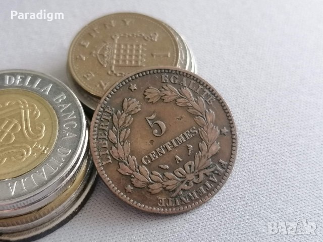 Монета - Франция - 5 сентима | 1897г.